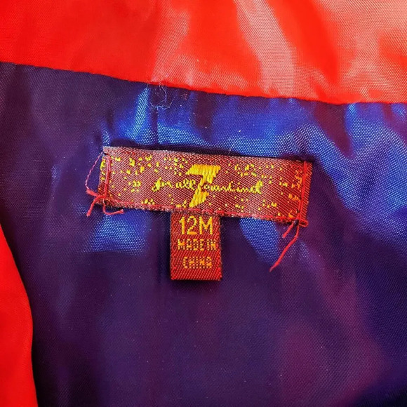 7 For All Mankind Red Puffer Vest Size 12m Baby Toddler EUC - Picture 2 of 11